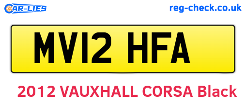 MV12HFA are the vehicle registration plates.