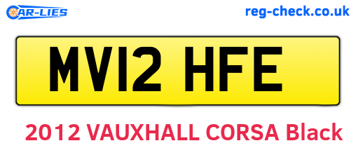 MV12HFE are the vehicle registration plates.