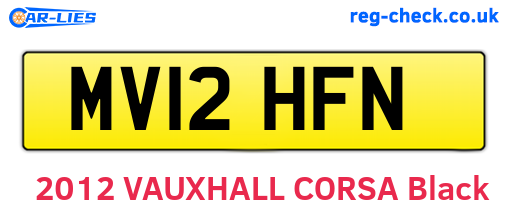 MV12HFN are the vehicle registration plates.