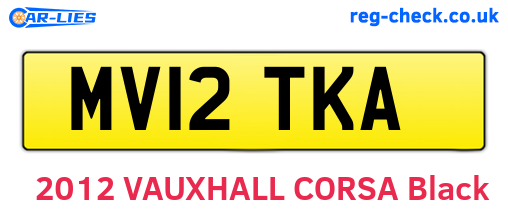 MV12TKA are the vehicle registration plates.