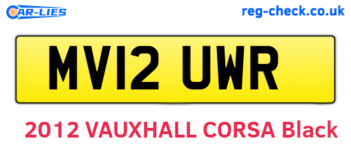 MV12UWR are the vehicle registration plates.
