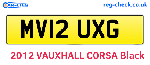MV12UXG are the vehicle registration plates.