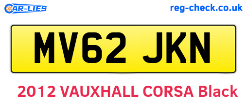 MV62JKN are the vehicle registration plates.