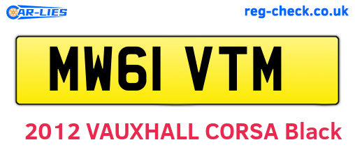 MW61VTM are the vehicle registration plates.