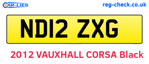ND12ZXG are the vehicle registration plates.