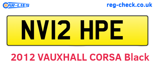 NV12HPE are the vehicle registration plates.
