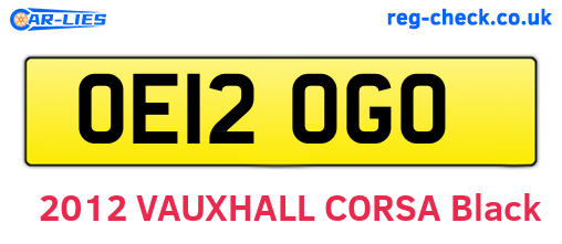 OE12OGO are the vehicle registration plates.