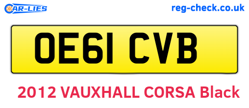 OE61CVB are the vehicle registration plates.