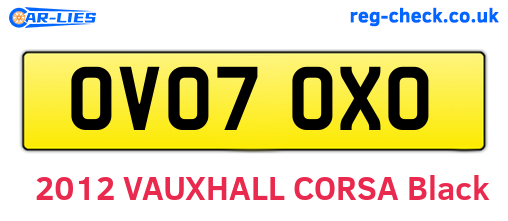 OV07OXO are the vehicle registration plates.