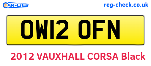 OW12OFN are the vehicle registration plates.