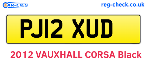 PJ12XUD are the vehicle registration plates.