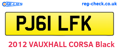 PJ61LFK are the vehicle registration plates.