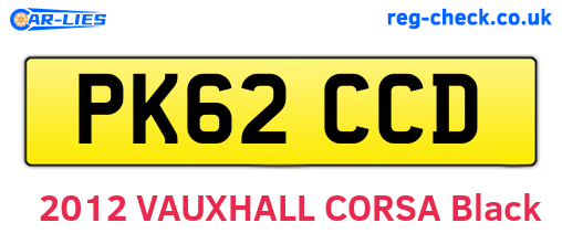 PK62CCD are the vehicle registration plates.