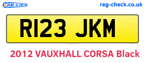 R123JKM are the vehicle registration plates.