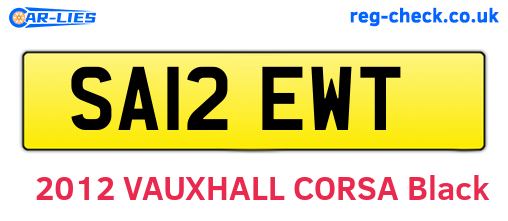 SA12EWT are the vehicle registration plates.