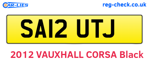 SA12UTJ are the vehicle registration plates.