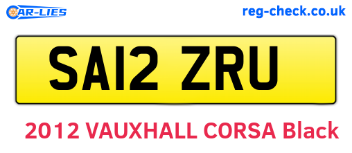 SA12ZRU are the vehicle registration plates.