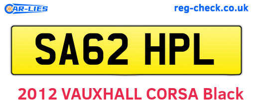 SA62HPL are the vehicle registration plates.