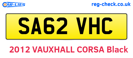 SA62VHC are the vehicle registration plates.