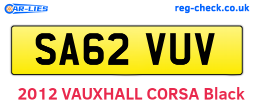 SA62VUV are the vehicle registration plates.