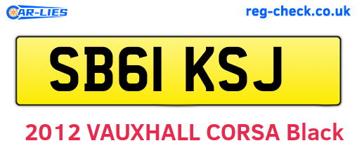SB61KSJ are the vehicle registration plates.