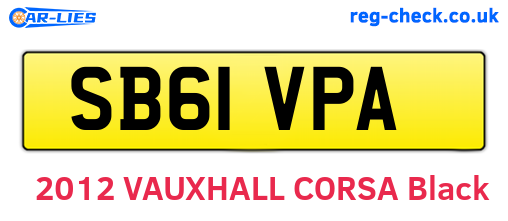 SB61VPA are the vehicle registration plates.