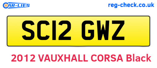SC12GWZ are the vehicle registration plates.