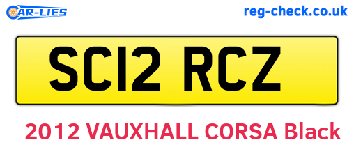 SC12RCZ are the vehicle registration plates.