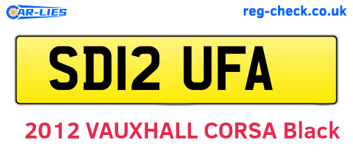 SD12UFA are the vehicle registration plates.