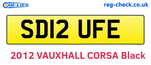 SD12UFE are the vehicle registration plates.