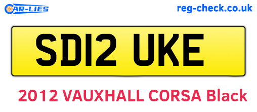 SD12UKE are the vehicle registration plates.