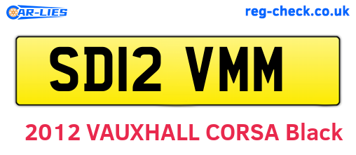 SD12VMM are the vehicle registration plates.