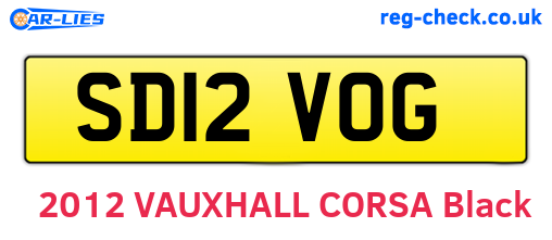 SD12VOG are the vehicle registration plates.