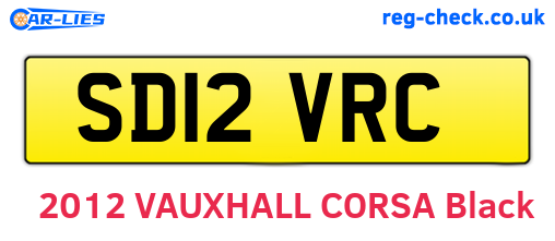 SD12VRC are the vehicle registration plates.