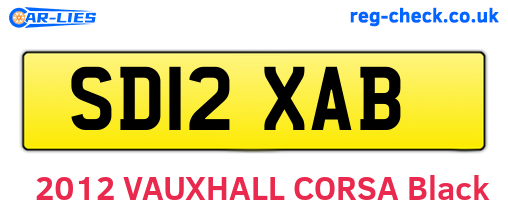 SD12XAB are the vehicle registration plates.