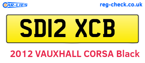 SD12XCB are the vehicle registration plates.