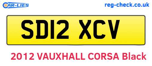 SD12XCV are the vehicle registration plates.