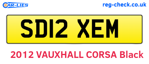 SD12XEM are the vehicle registration plates.