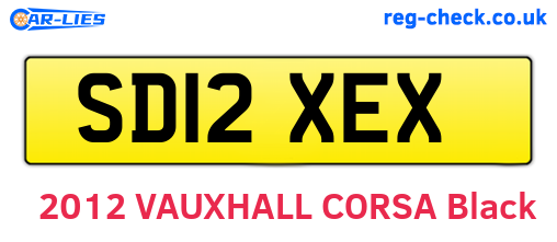 SD12XEX are the vehicle registration plates.