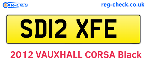 SD12XFE are the vehicle registration plates.