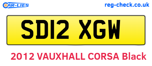 SD12XGW are the vehicle registration plates.