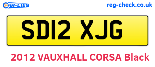 SD12XJG are the vehicle registration plates.