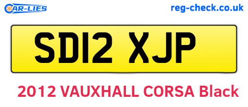 SD12XJP are the vehicle registration plates.