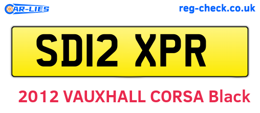 SD12XPR are the vehicle registration plates.