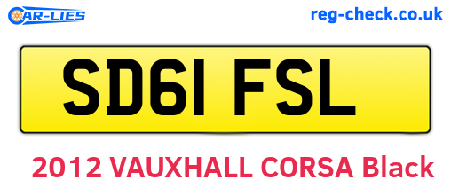 SD61FSL are the vehicle registration plates.