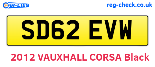 SD62EVW are the vehicle registration plates.