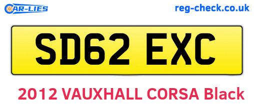 SD62EXC are the vehicle registration plates.