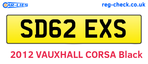 SD62EXS are the vehicle registration plates.