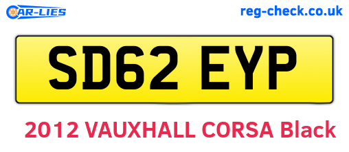 SD62EYP are the vehicle registration plates.