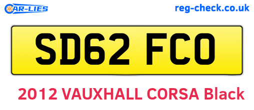 SD62FCO are the vehicle registration plates.